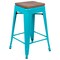 Flash Furniture 24" High Metal Indoor Counter Stool, Teal, PK4 4-ET-31320W-24-TL-R-GG - alternate 2